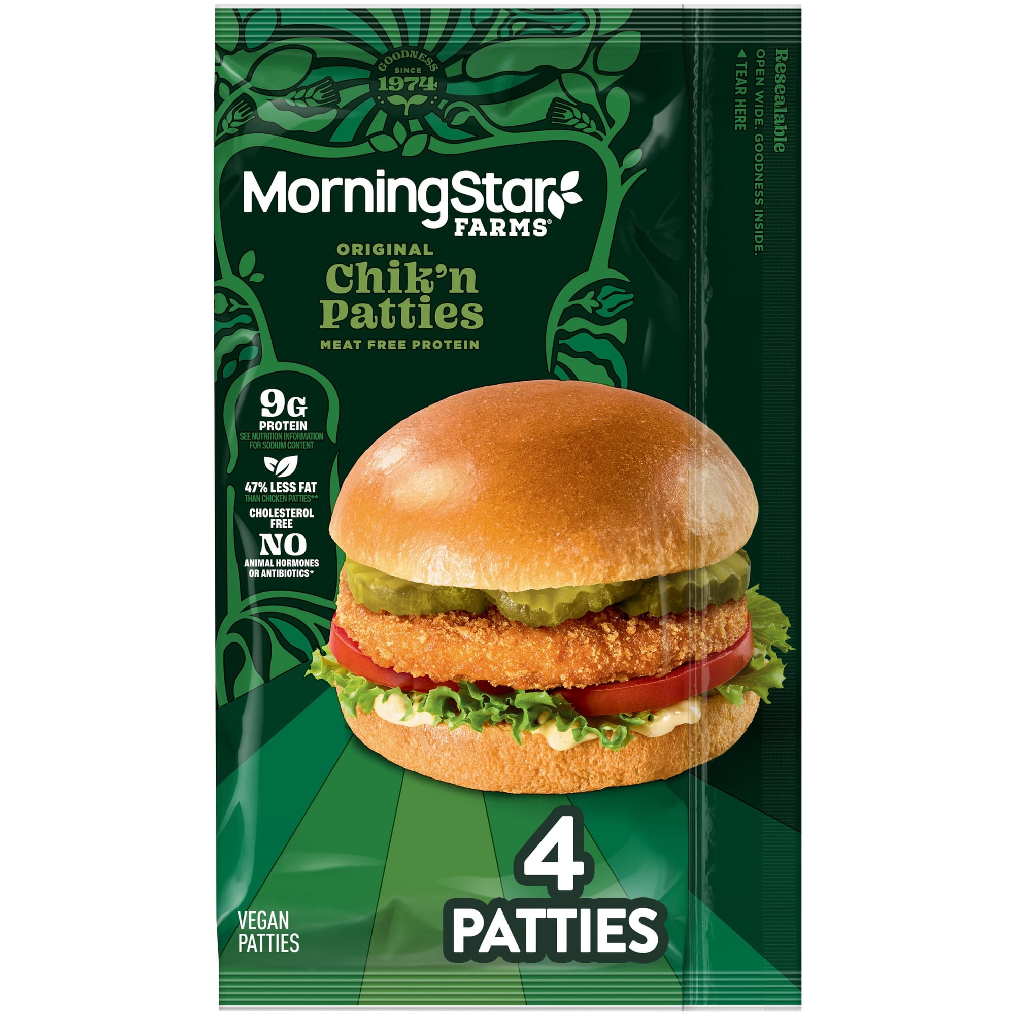 MorningStar Farms Original Vegan, Meat Free, 10 oz, 4 Count Bag