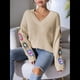 thumbnail image 4 of Suéteres de Punto de Larga con Estampado Floral Bohemio Clásico para Mujer, Estilo Informal, para Otoño e Invierno 2025. Albaricoque XL, 4 of 8