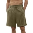 thumbnail image 3 of Bcfgryg Male Summer Casual Solid Short Pant Button Short Trouser Pant Pocket Short Fashion Short Men's Straight Leg Casual Pants, 3 of 5