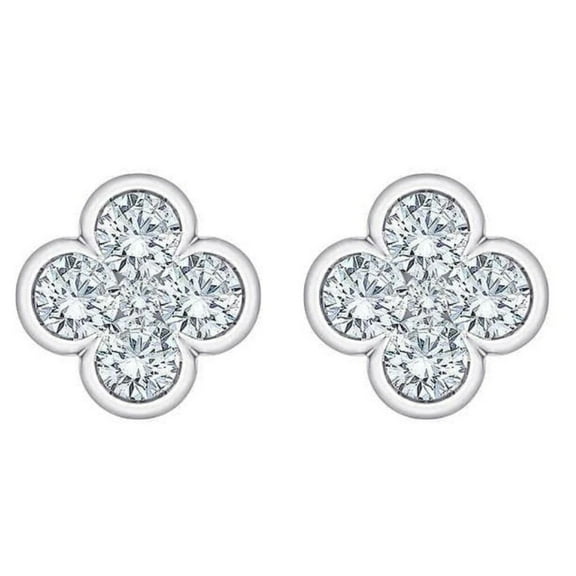 Pompeii 1/2Ct Diamond Bezel Earrings Women's White or Yellow Gold Lab Grown (G/H,VS)