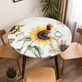 thumbnail image 5 of Yellow Sunflower Leaves Elastic Fitted Round Table Cover Sunflower Plant Waterproof Outdoor Tablecloth for Holiday Party, Picnic, Patio & Dining Fits Tables Up to 36"-44", 5 of 8