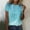 Sky Blue, variant on TYGHBN Women's Fashion Print Casual Point Sleeve Crew Neck T Shirt Top Top Women Loose Short Sleeve Shirts for Women Womens T Shirt Apparel Shirt Long Sleeve Rayon Tops for Women Womens Athletic Tops