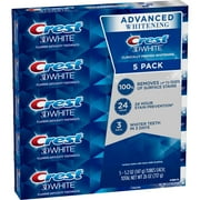 Crest 3D White Advanced Whitening Toothpaste 5.2 Ounce (Pack of 5)