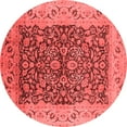 thumbnail image 1 of Ahgly Company Indoor Round Oriental Red Industrial Area Rugs, 7' Round, 1 of 4