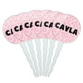 thumbnail image 1 of Cayla Cupcake Picks Toppers - Set of 6 - Pink Speckles, 1 of 1
