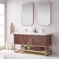 thumbnail image 4 of Mahon 60MG" Double Bath Vanity in N.A Deep Walnut with White Grain Stone &Mirror, 4 of 16