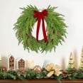 thumbnail image 5 of Norfolk Pine 20.5Inch Christmas Wreath with Red Bow, with Pine Cones, Faux Cedar Greenery, Indoor Outdoor Front Door Wall Decor, Farmhouse Style, 5 of 7