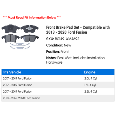 API Front Brake Rotor For Ford Fusion 2013-2020 - 300mm Disc - Part #56567YC