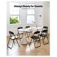 thumbnail image 2 of Folding Chairs 6 Pack, Portable Leather Chairs with Padded Cushion - Black, Heavy Duty Metal Frame, 350lbs Capacity, Indoor Outdoor Events, 2 of 9