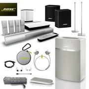 Bose SoundTouch 10 Wireless Music System (White), SoundSports Citron Wireless Headphones, Wireless Surround Speakers, Lifestyle 650 Home Theater System, Omni Jewel Stands Complete Home Setup (Reed)