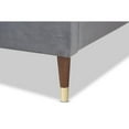 thumbnail image 4 of Baxton Studio Volden Glam and Luxe Charcoal Velvet Fabric Upholstered Full Size Wood Platform Bed Frame with Gold-Tone Leg Tips, 4 of 5