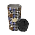 thumbnail image 2 of Lsque maple leaves Houndstooth Pattern Travel Coffee Mug 16oz: Insulated Coffee Cup with Leakproof Lid, Coffee Tumbler, Reusable Coffee Cups with Seal Lid, 2 of 8