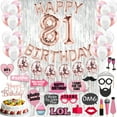 thumbnail image 4 of 81st Birthday Decoration Rose Gold with Silver Curtain, 81 Party Supplies, 81st Sash, 81 Cake Topper, 81st Photo Props, Confetti Balloons, 4 of 4