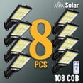 thumbnail image 2 of Luces solares de 1 a 8 piezas para exteriores, farola Solar con 3 modos, Sensor de movimiento impermeable, iluminación de seguridad para jardín, Patio, camino, 2 of 4
