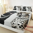 thumbnail image 3 of Homewish 3D Cheetah Animal Bed Sheets, Jungle Wildlife Leopard King Sheets, Teens Kids Adult Men Sheet Set, Breathable Home Decor, 4-Piece, 3 of 7