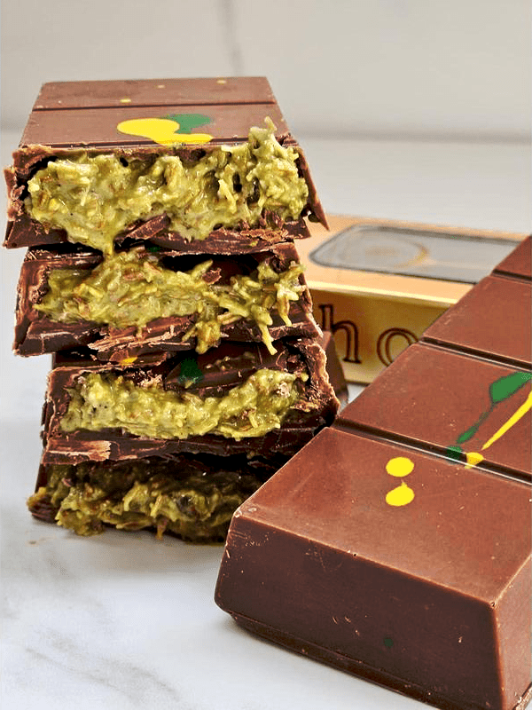 UniqBite 2 PACK Dubai Chocolate Bar, Handmade Luxury Milk Chocolate with Pistachio Cream and Kataifi, Total 7 Oz (200g)