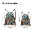 thumbnail image 2 of Kdxio Whimsical Cats Night Cafe Print Drawstring Backpack Bag,Waterproof Draw String Back Sack, Gym Drawstring Bags Swim Bag For Unisex, 2 of 5