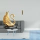 thumbnail image 2 of Escultura de reloj de pie con forma de cisne moderno, pieza de arte en miniatura para armario de sala de estar, decoración del hogar clásica, 2 of 8