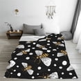 thumbnail image 5 of Salouo Honey Bees at Night Print Bed Blankets,Flannel Blanket Comfortable Air Conditioning Blanket Lightweight Blanket for Sofa Bed Travel & Couch -60"x50", 5 of 8