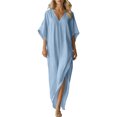 thumbnail image 3 of TaTaai Women's Casual Short Sleeve Maxi Dress with Loose Relaxed Fit, Soft Breathable Fabric, and Comfortable Everyday Style Gift, 3 of 6