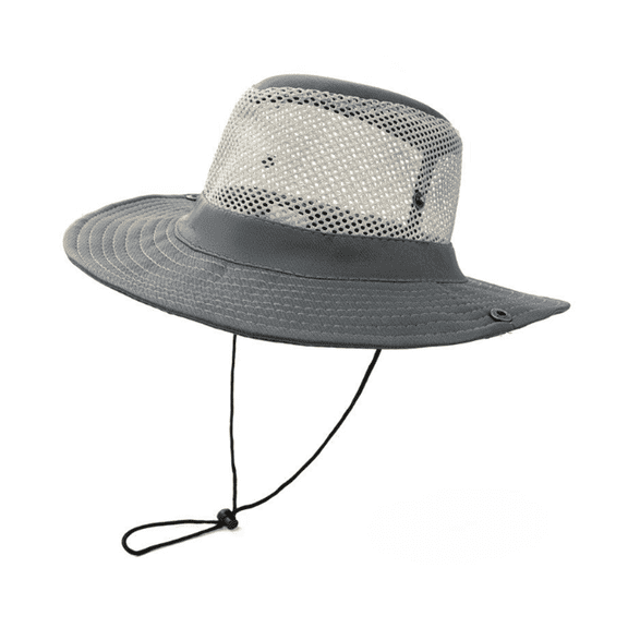 TELOLY 2026 New Sun Hat Large Brim Outdoor Bucket Hat Breathable Mesh Sun Hats for Women for Hiking Garden Fishing Gray