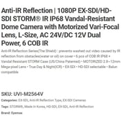 Eyemax Storm Series UVI-M2564V 1080P HD-SDI, EX SDI Vandal DOME IR Camera 2.8-12mm Dual Power Manual Motorized ( Made In Korea )