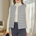 thumbnail image 6 of Womens Coats Lightweight Down Jacket Sleeveless V-neck Winter Puffy Jackets,Coats for Women Gray M, 6 of 6