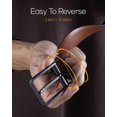 thumbnail image 4 of YOETEY Mens Belt, Reversible Leather Belt for Men, Double Style Singular Elegance 1 3/8" (35mm), 4 of 6