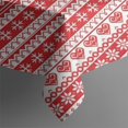 thumbnail image 4 of Red and White Christmas Pattern Rectangle Tablecloth 60"x102",Waterproof Polyester Rectangle Table Cloth, Wipeable Spillproof Polyester Tablecloth for Dining, Camping, Indoor and Outdoor, 4 of 6