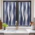 thumbnail image 3 of Navy Blue Window Privacy Film, Modern Moire Abstract Ripple Geometric Static Cling UV Sun Blocking Tint Film Heat Control Windows Films for Bedroom Bathroom, Window Stickers 17.7"x39.3", 3 of 8