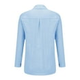 thumbnail image 6 of Classic Linen Cotton Shirt for Women Soft Button Down Top Everyday Essential Sky Blue S, 6 of 9