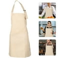 thumbnail image 4 of Gymnture 2 Pockets Adjustable Neck Strap Bib Apron Restaurant and Home Kitchen Apron 64*68cm(Khaki), 4 of 11