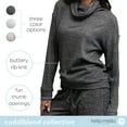 thumbnail image 3 of Hello Mello CuddleBlend Lounge Top Long Sleeve Relaxed Fit Turtleneck, Black Medium (Women's), 3 of 9