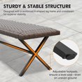 thumbnail image 6 of INTER HUT 2-Person Outdoor Wicker Bench for Garden Patio Porch, All-Weather Furniture with 450lb Capacity, Brown, 6 of 9