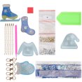 thumbnail image 3 of 5pcs DIY Diamond Painting Keychain Clothes Style Pendant Christmas Ornament Material for Bag, 3 of 8