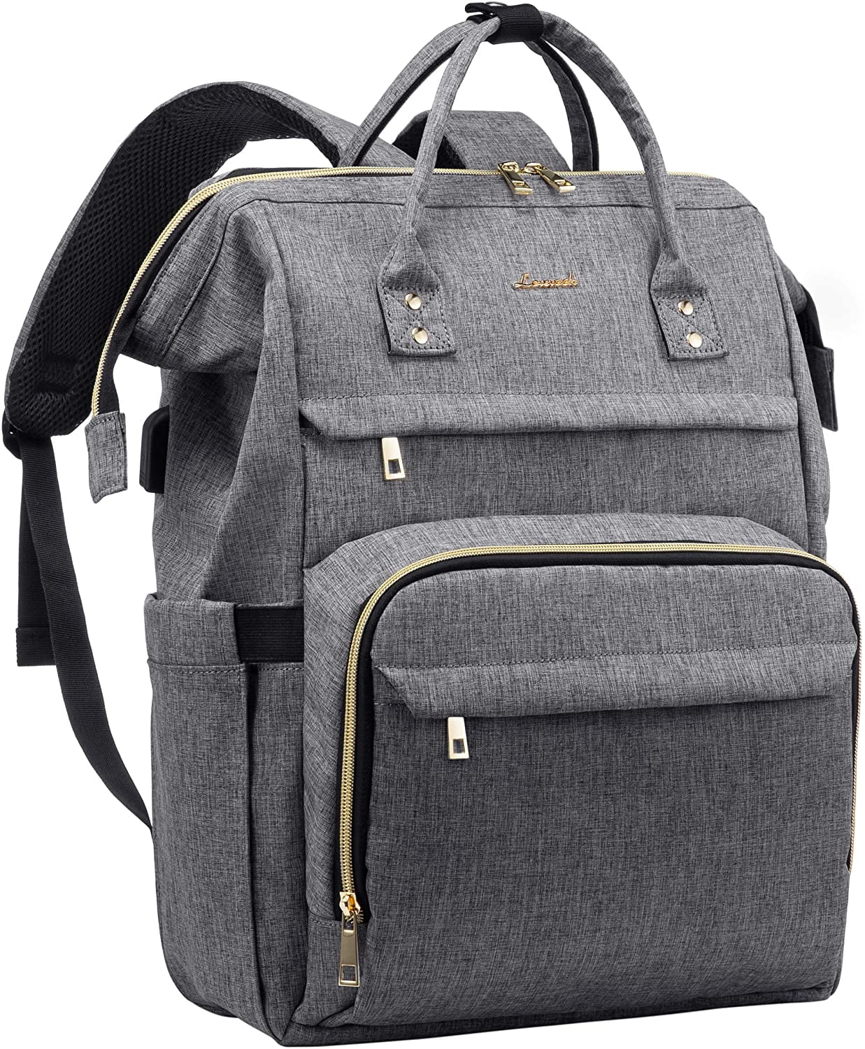 LOVEVOOK Canvas Backpack for Women 14 Lightweight Durable Commuter Travel Work Bag Casual School Bookbag 