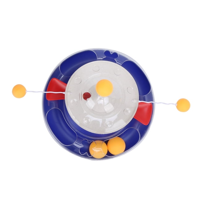 Juguete dispensador de alimentos con plato giratorio para gatos, juguete con fugas para gatos, juguete con pista giratoria para gatos, juguete con pista giratoria para gatos construido para durar Jadeshay A