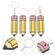 thumbnail image 3 of 4pcs Pencil Keychains Wood Keychains Pencil Keychains for Teachers Pencil Key Chains, 3 of 4