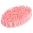 thumbnail image 2 of Silicone Exfoliating Body Scrubber, Body Shower Scrubber For Use In Shower, Best Body exfoliating loofa Brush Gift for Baby Kids Men Father Mother Wife Family, Pink, 2 of 8