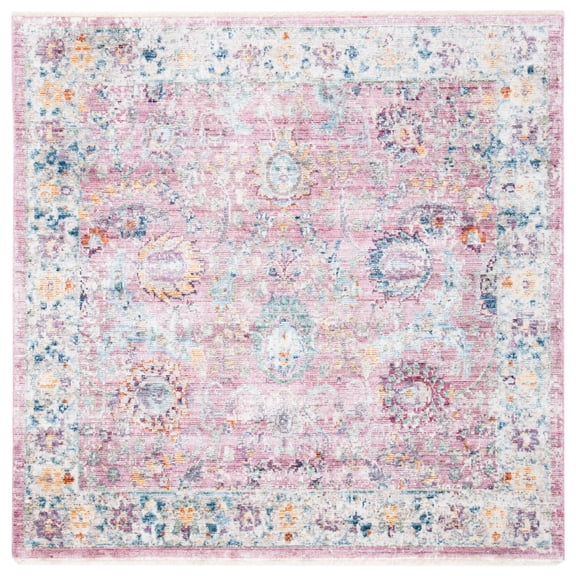 SAFAVIEH Illusion Kenneth Oriental Area Rug, Rose/Cream, 4' x 4' Square