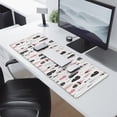 thumbnail image 2 of Long Mouse Pads for Desk,Pink Black Geometric Feather and Arrow Desk Mats on Top Of Desks, Desk Mouse Pad Extra Large with 3mm Non-Slip Base and Stitched Edge for Gaming,Work,Home 31.5"x11.8", 2 of 5