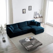 GAKMCIL 111.5" Loveseat Sofa with 1 Ottoman, 3 Seater with Upholstered Large Size Deep Seat for Living Home