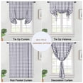 thumbnail image 4 of Haperlare Kitchen Curtain 42"W x 63"L Buffalo Check Adjustable Tie Up Curtain Farmhouse Rod Pocket Window Curtain for Living Room, Gray White, 1 Set, 4 of 6
