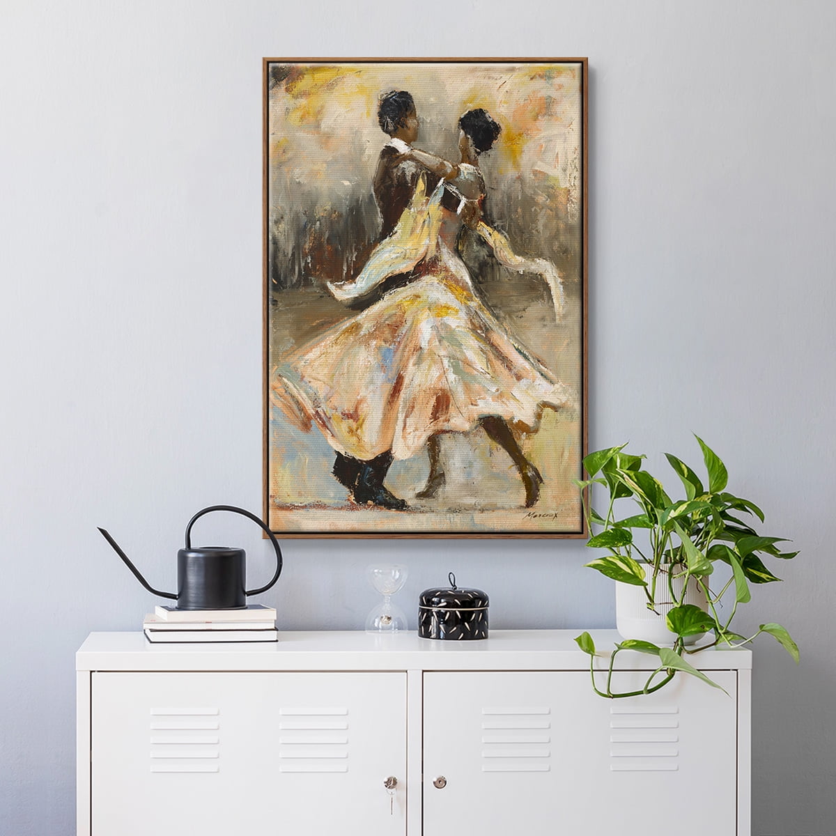 Night Out Framed Premium Gallery Wrapped Canvas - Ready to Hang - 25 x 37 - Walnut Floating Frame