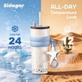 thumbnail image 4 of Sidagar 24 oz Insulated Tumbler with Straw and Strap, Stainless Steel Travel Mug For Women, Leopard Star Pattern, 4 of 7