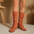 thumbnail image 2 of Women's Mid-Calf Autumn Winter Boots with Round Toe and Thick Flat Sole for Warm Comfortable Everyday Wear, 2 of 7