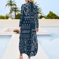 thumbnail image 2 of Paisley Bandana Pattern Shirt Dress Long Sleeve Street Fashion V Neck Oversized Casual Dress Women Evening Dress, 2 of 7