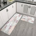 thumbnail image 3 of 2 Piece Floral Spring Flowers Dalia Rug Kitchen Rug Set, Decor Kitchen Rugs, Absorbent Non-Slip Washable Floor Mats, Home Indoor Runner Rugs 17"x47"+17"x30", 3 of 7