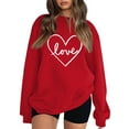 thumbnail image 3 of Valentines Sweatshirts for Women Love Heart Long Sleeve Oversized Pullover Crewneck Casual Comfy Blouse Hot Pink S, 3 of 8