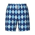 thumbnail image 5 of Rocae Blue Squares for Men's Swim Trunks Quick Dry With Two Side Pockets and One Lined Patch PocketMedium, 5 of 9